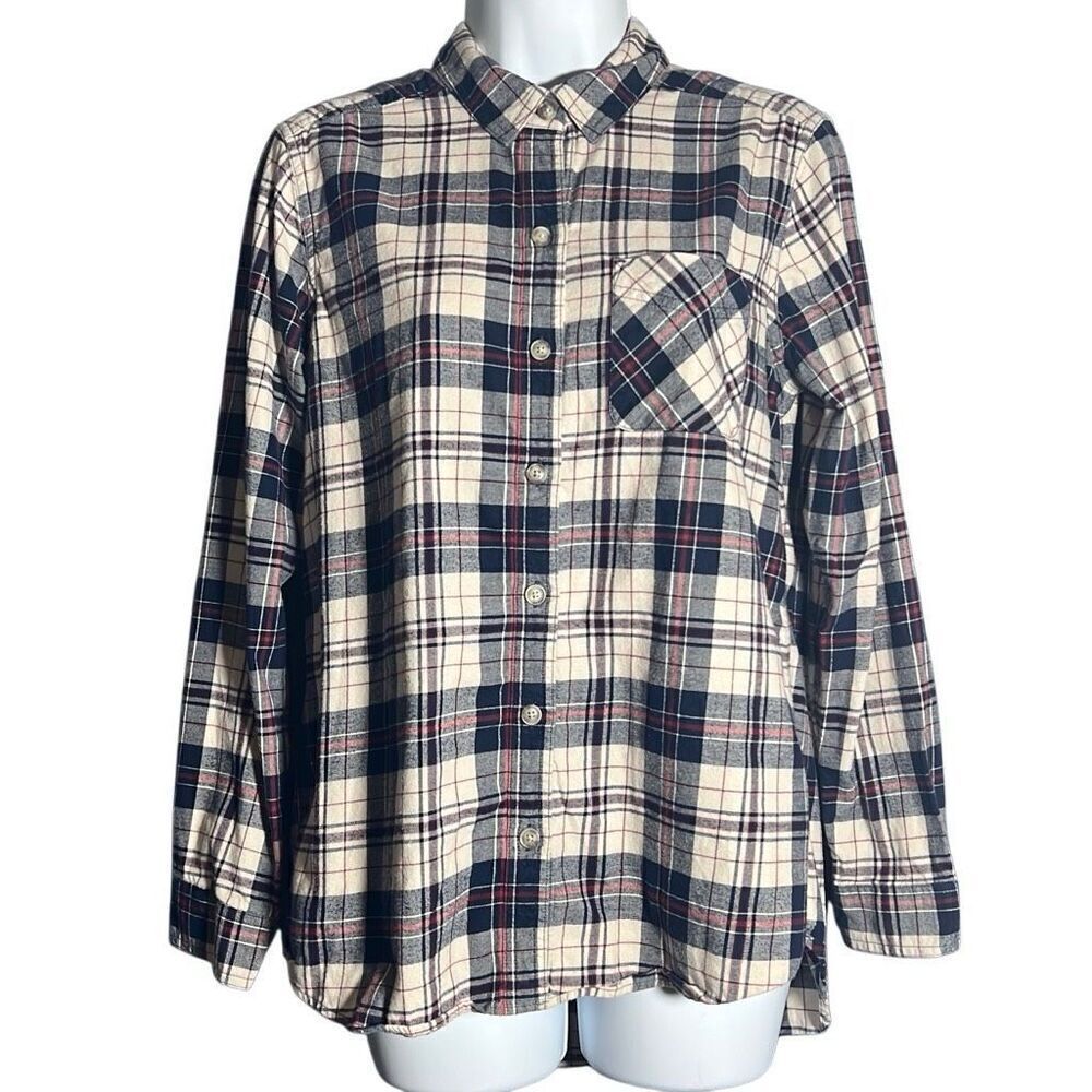 Eddie Bauer Women’s Flannel Button-Up Shirt Size M